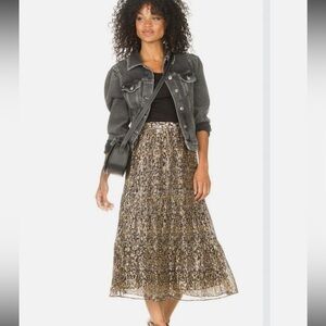 BA&SH "Sibil" Silk & Viscose Lurex Women's skirt Sz 1 (fits like size 4)